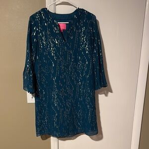 Lilly Pulitzer Teal Silk Dress – Size XS – New With Tags